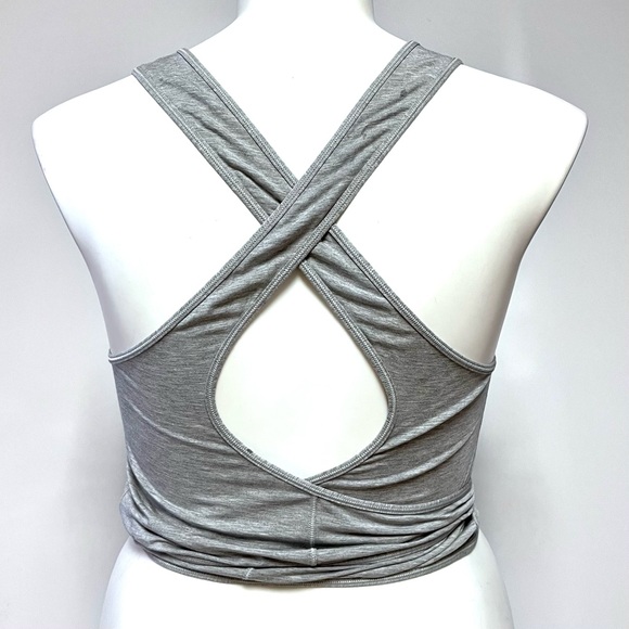Lululemon Turn to Tie Tank Heathered Core Light Grey SZ 8 Wrap Top modal Jersey - Picture 3 of 10